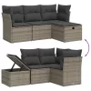  4 részes szürke polyrattan kerti ülőgarnitúra párnákkal