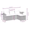  4 részes szürke polyrattan kerti ülőgarnitúra párnákkal