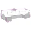  7 részes fekete polyrattan kerti ülőgarnitúra párnával
