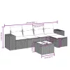  6 részes fekete polyrattan kerti ülőgarnitúra párnákkal