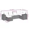  6 részes fekete polyrattan kerti ülőgarnitúra párnákkal