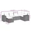  6 részes világosszürke polyrattan kerti ülőgarnitúra párnákkal