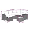  7 részes szürke polyrattan kerti ülőgarnitúra párnákkal