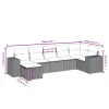  7 részes fekete polyrattan kerti ülőgarnitúra párnával
