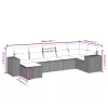  7 részes világosszürke polyrattan kerti ülőgarnitúra párnákkal