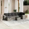  8 részes világosszürke polyrattan kerti ülőgarnitúra párnával