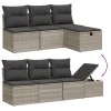  8 részes világosszürke polyrattan kerti ülőgarnitúra párnával