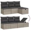  8 részes világosszürke polyrattan kerti ülőgarnitúra párnával