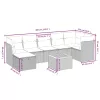  8 részes fekete polyrattan kerti ülőgarnitúra párnákkal