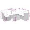  8 részes fekete polyrattan kerti ülőgarnitúra párnákkal