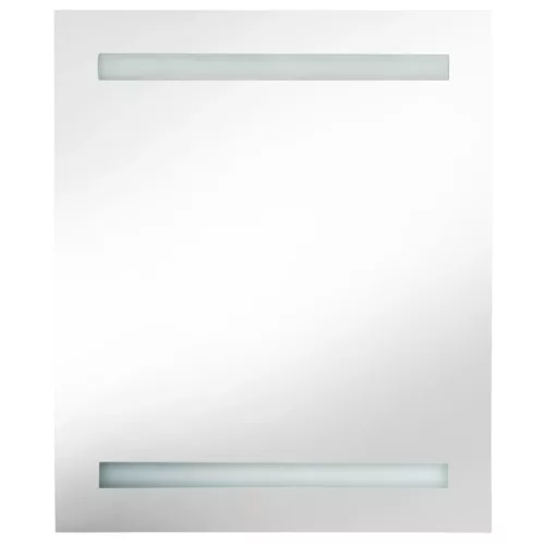  betonszürke LED-es tükrös fürdőszobaszekrény 50 x 14 x 60 cm