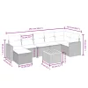  8 részes fekete polyrattan kerti ülőgarnitúra párnákkal