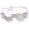  7 részes fekete polyrattan kerti ülőgarnitúra párnával