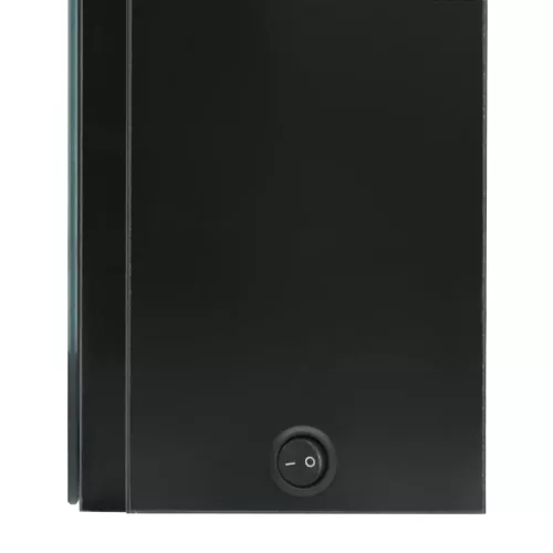  fényes fekete LED-es tükrös fürdőszobaszekrény 80 x 12 x 68 cm