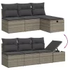  9 részes szürke polyrattan kerti ülőgarnitúra párnákkal
