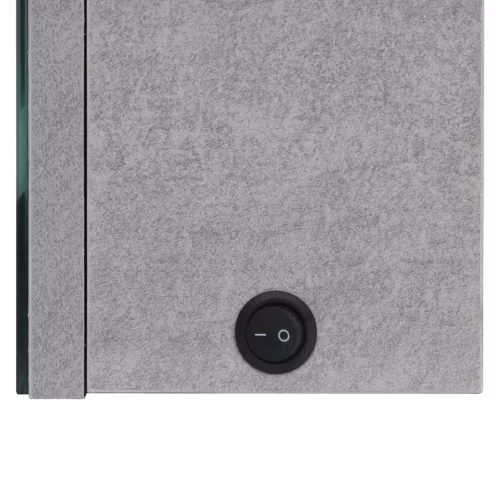  betonszürke LED-es tükrös fürdőszobaszekrény 89 x 14 x 62 cm