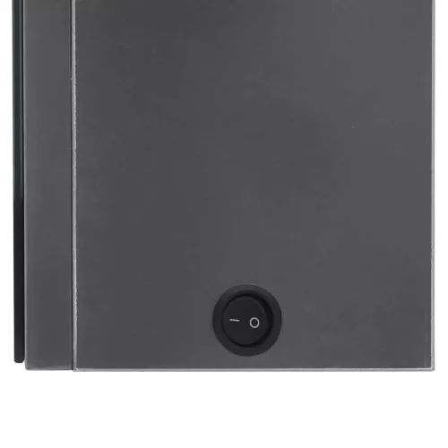  fényes szürke fürdőszobaszekrény LED világítással 89x14x62 cm