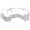  7 részes fekete polyrattan kerti ülőgarnitúra párnával