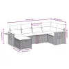  6 részes fekete polyrattan kerti ülőgarnitúra párnákkal