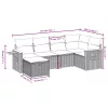  7 részes fekete polyrattan kerti ülőgarnitúra párnával