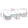  8 részes fekete polyrattan kerti ülőgarnitúra párnákkal