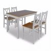 VID Fából készült asztal 4 db székkel barna-fehér színben