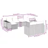  10 részes fekete polyrattan kerti ülőgarnitúra párnákkal