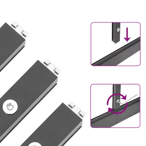 antracitszürke alumínium melegház alapvázzal 224x169x202 cm