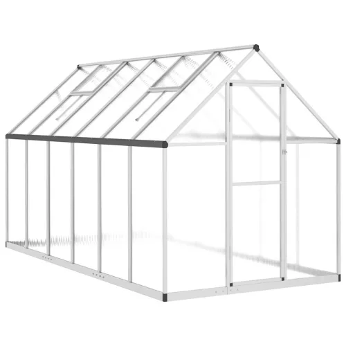  ezüstszínű alumínium melegház alapvázzal 334x169x195 cm
