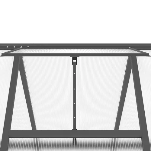  antracitszürke alumínium melegház alapvázzal 334x169x195 cm