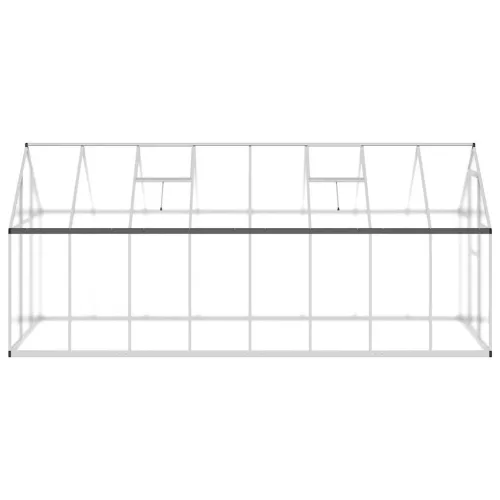  ezüstszínű alumínium melegház alapvázzal 445x169x195 cm