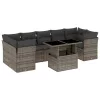  8 részes szürke polyrattan kerti ülőgarnitúra párnákkal