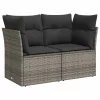  8 részes szürke polyrattan kerti ülőgarnitúra párnákkal