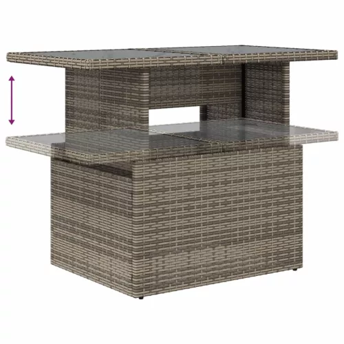  8 részes szürke polyrattan kerti ülőgarnitúra párnákkal