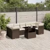  8 részes barna polyrattan kerti ülőgarnitúra párnákkal