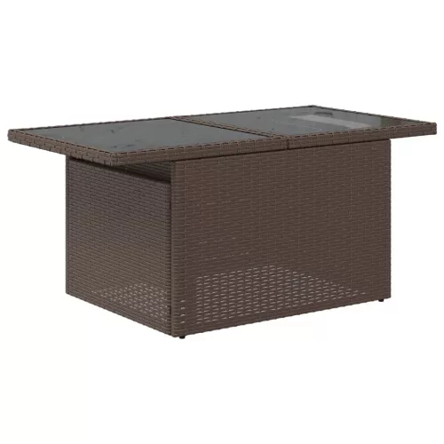  8 részes barna polyrattan kerti ülőgarnitúra párnákkal