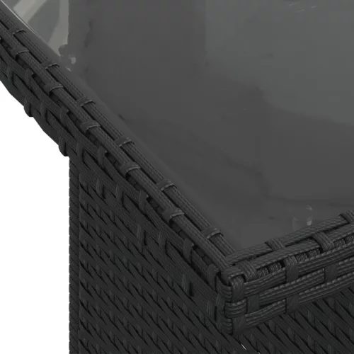  6 részes fekete polyrattan kerti ülőgarnitúra párnákkal