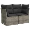  7 részes szürke polyrattan kerti ülőgarnitúra párnákkal