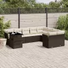  10 részes barna polyrattan kerti ülőgarnitúra párnákkal
