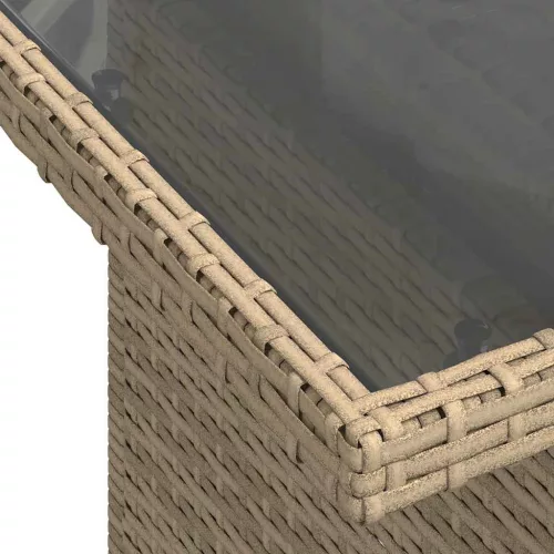  8 részes bézs polyrattan kerti ülőgarnitúra párnával