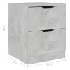  betonszürke forgácslap éjjeliszekrény 40 x 40 x 50 cm 