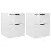  2 db magasfényű fehér szerelt fa éjjeliszekrény 40 x 40 x 50 cm