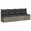  9 részes szürke polyrattan kerti ülőgarnitúra párnákkal