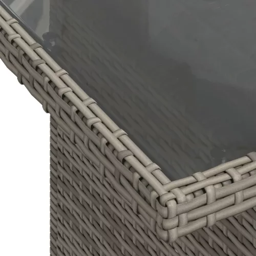  9 részes szürke polyrattan kerti ülőgarnitúra párnákkal