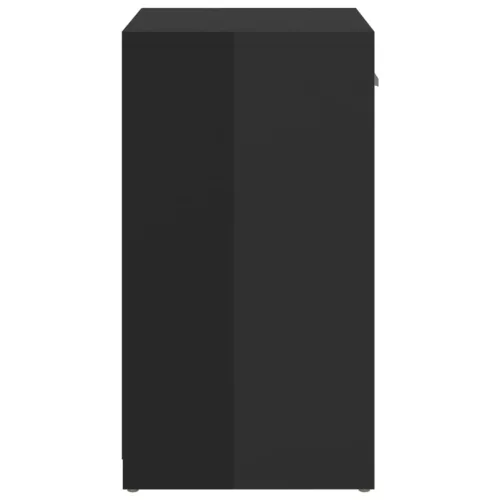  magasfényű fekete szerelt fa cipőtároló pad 94,5 x 31 x 57 cm