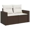  11 részes barna polyrattan kerti ülőgarnitúra párnákkal