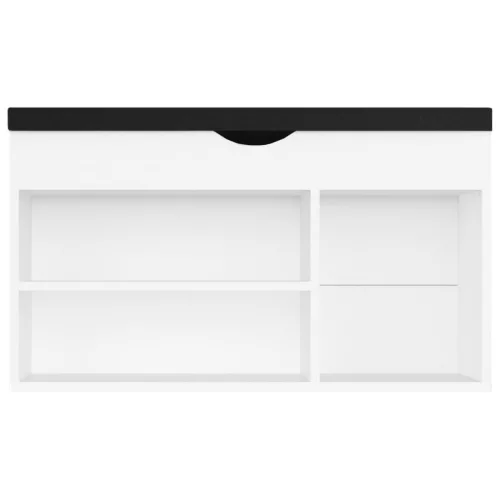  fehér szerelt fa cipőtároló pad párnával 80 x 30 x 47 cm