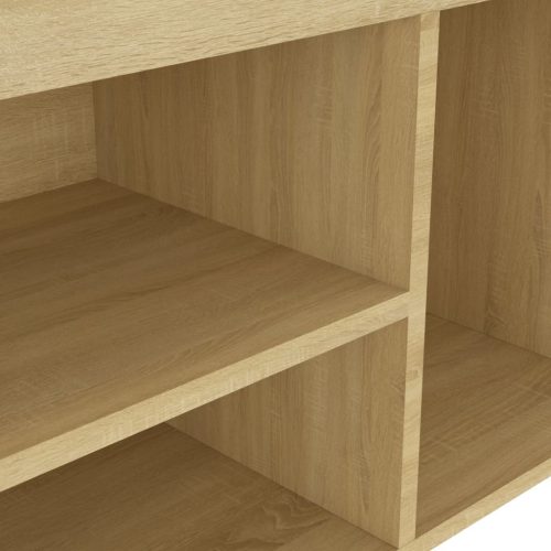  sonoma tölgy szerelt fa cipőtároló pad párnával 80 x 30 x 47 cm