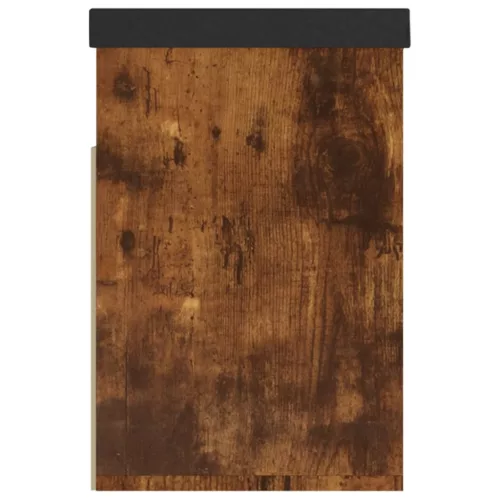  füstös tölgy szerelt fa cipőtároló pad párnával 80 x 30 x 47 cm