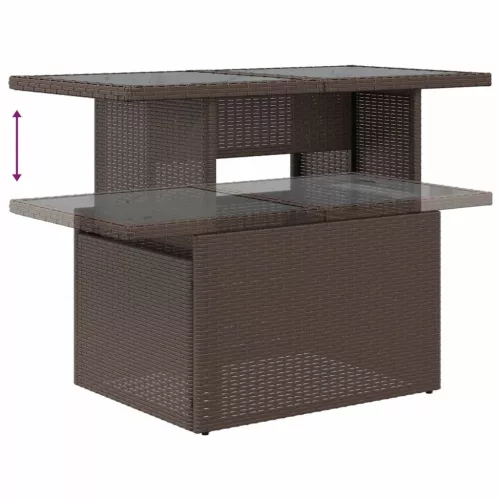  8 részes barna polyrattan kerti ülőgarnitúra párnákkal